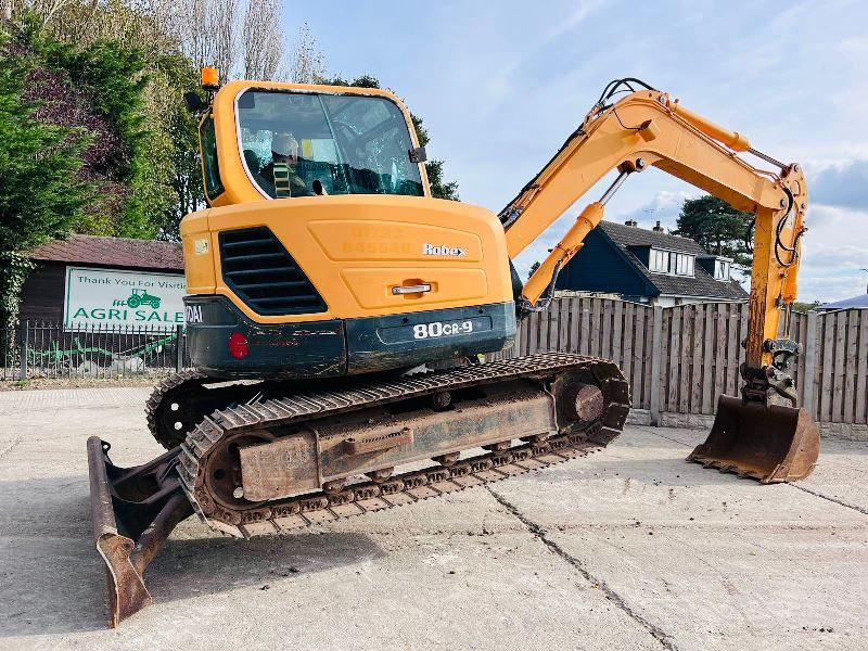 HYUNDIA ROBEX 80CR-9 EXCAVATOR *YEAR 2011, 4771 HOURS* C/W QUICK HITCH *VIDEO*