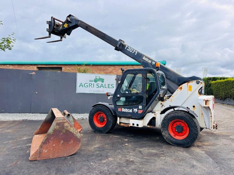 BOBCAT T3071 TELEHANDLER*C/W PALLET TINES AND BUCKET*VIDEO*