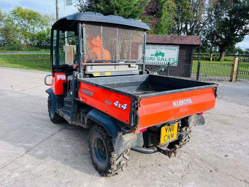 KUBOTA RTV900 4WD UTV *ROAD REGISTERED, YEAR 2011* C/W POWER STEERING *VIDEO*
