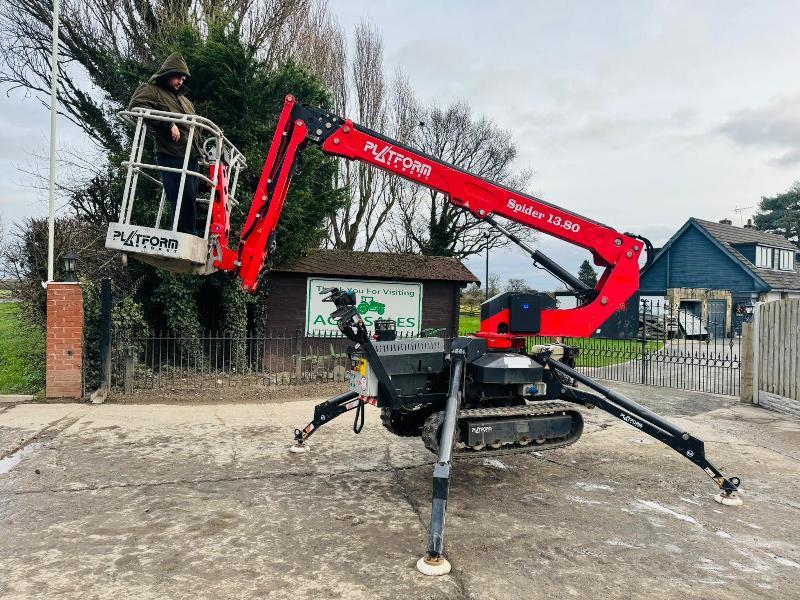 PLATFORM SPIDER 1380 TRACKED MAN LIFT *YEAR 2016* C/W TWIN AXLE PLANT TRAILER *VIDEO*