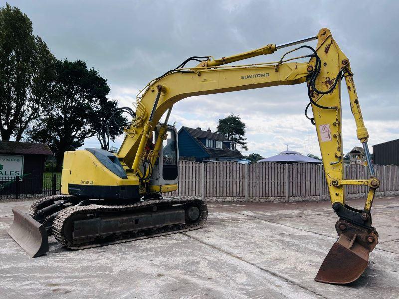 SUMITOMO SH130 TRACKED EXCAVATOR C/W BLADE & QUICK HITCH *VIDEO*