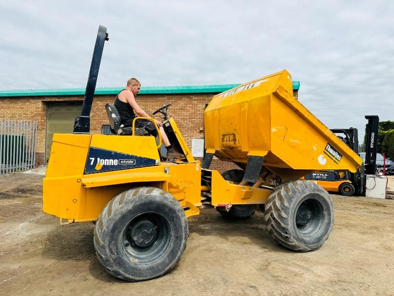 THWAITES 7 TONNE STRAIGHT TIP DUMPER*C/W PERKINS ENGINE*VIDEO*