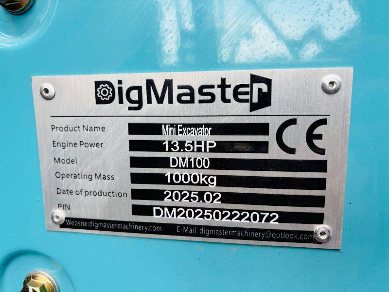 *NEW*UNUSED*DIGMASTER DM100 & 105 MINI EXCAVATOR*CHOICE OF 10*VIDEO*