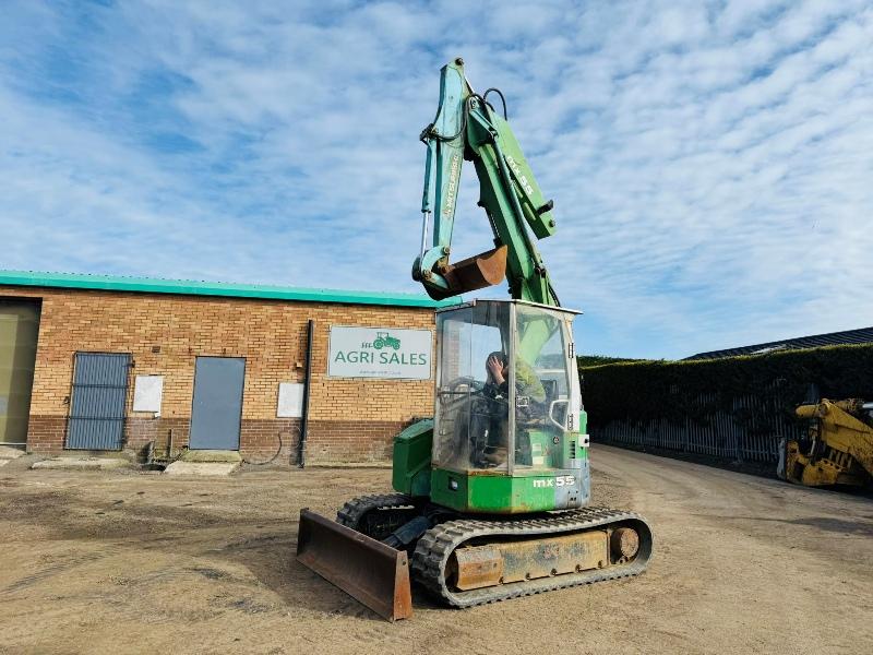 MITSUBISHI MX55 RUBBER TRACKED EXCAVATOR*C/W OFFSET BOOM*VIDEO*