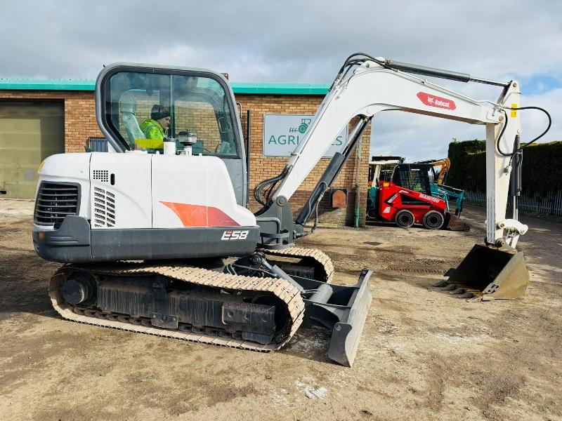 BOBCAT E58 EXCAVATOR*YEAR 2018*C/W BUCKET*VIDEO*
