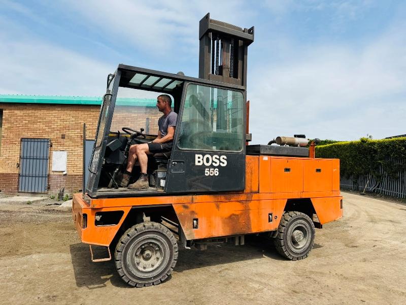 BOSS 556 HH SIDE LOADING FORK LIFT*C/W PALLET TINES*VIDEO*