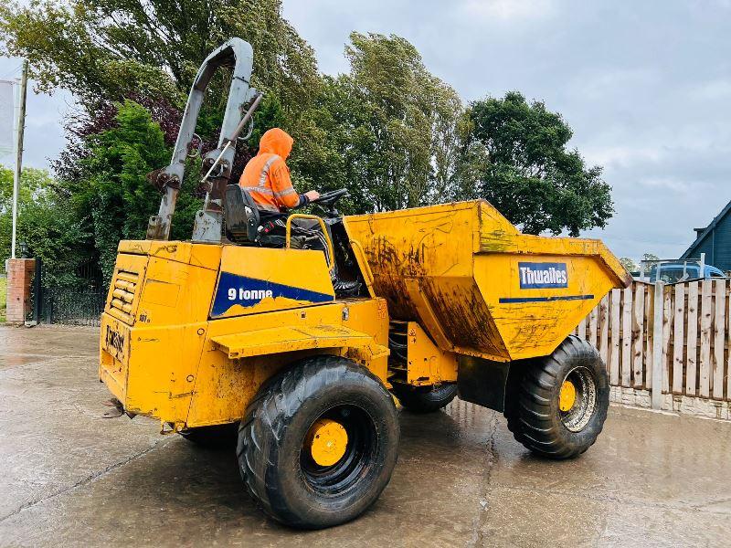 THWAITES 9 TON 4WD DUMPER C/W ROLE BAR & PERKINS ENGINE *VIDEO*