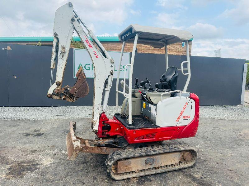 TAKEUCHI TB216 EXCAVATOR*C/W BUCKET*YEAR 2015*VIDEO*