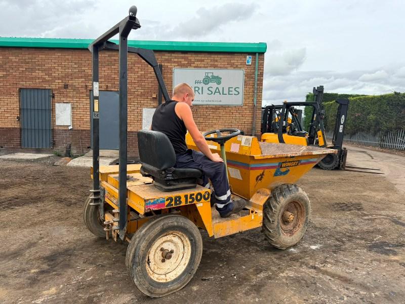 WINGET 2B1500 STRAIGHT TIP DUMPER*C/W ROLL BAR*VIDEO*