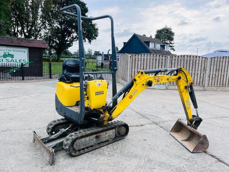 WACKER NEUSON 803 EXCAVATOR *YEAR 2017 , 2838 HOURS* C/W ROLE BAR *VIDEO*