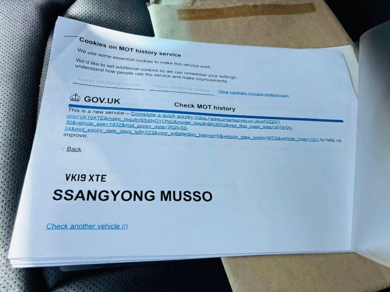 SSANGYONG MUSSO 4X4 PICKUP*YEAR 2019*VIDEO*
