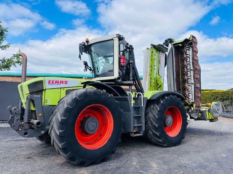 CLAAS XERION 3300 TRACTOR*C/W DEMOUNTABLE CLAAS 3300 TRIPLE MOWERS*VIDEO*