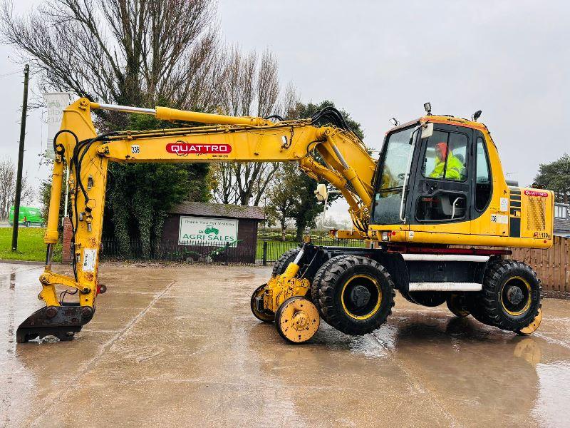 KOMATSU PW130ES-6K 4WD WHEELED EXCAVATOR C/W QUICK HITCH & RAILWAY GEAR *VIDEO*