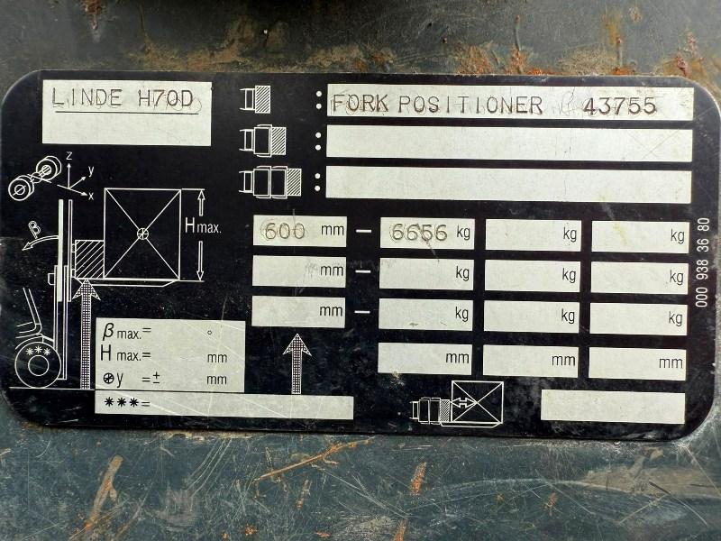 LINDE H70D FORKLIFT*C/W FORK POSITIONER*VIDEO*