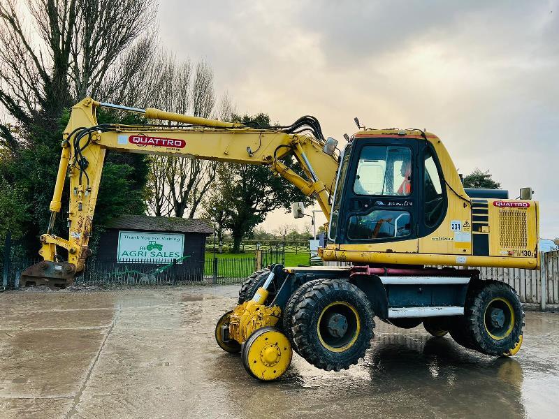 KOMATSU PW130ES-6K 4WD WHEELED EXCAVATOR C/W QUICK HITCH & RAILWAY GEAR *VIDEO*