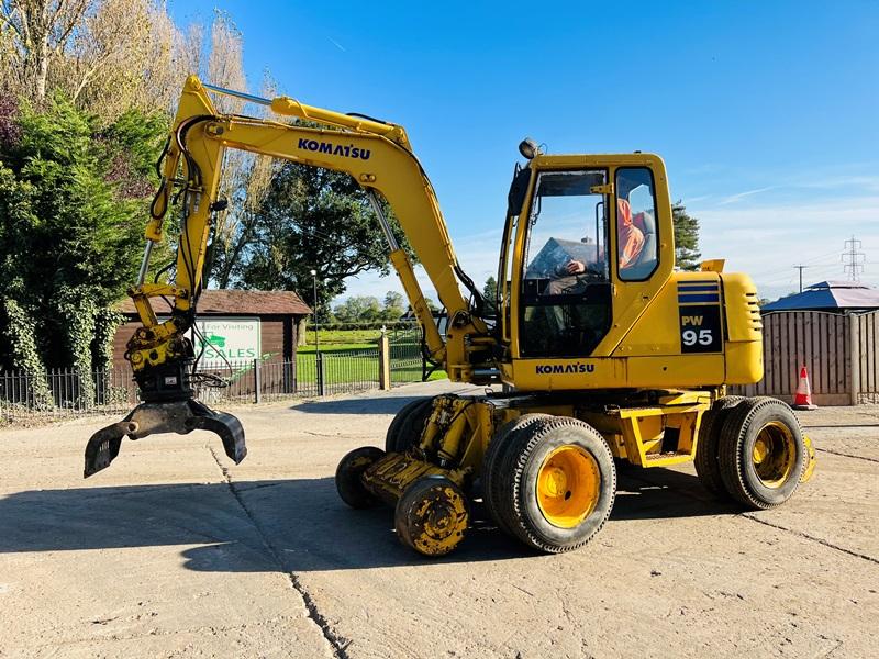 KOMATSU PW95 4WD WHEELED EXCAVATOR C/W 4WS & RAILWAY RUNNING GEAR *VIDEO*