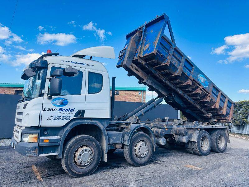 SCANIA P380 8X4 HOOKLOADER *C/W BIN*VIDEO*