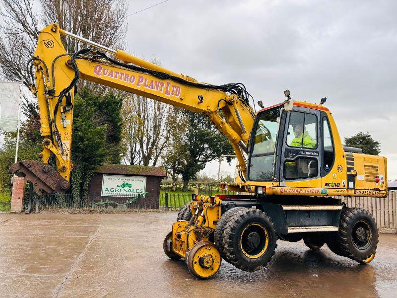KOMATSU PW150ES-6K 4WD WHEELED EXCAVATOR C/W QUICK HITCH & RAILWAY GEAR *VIDEO*