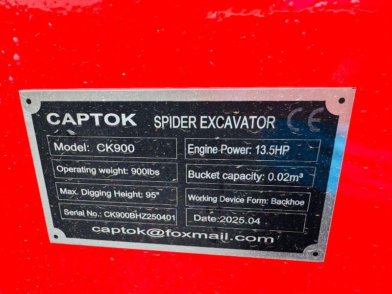 *NEW*UNUSED*CAPTOK CK900 TOWABLE SPIDER EXCAVATOR*VIDEO*