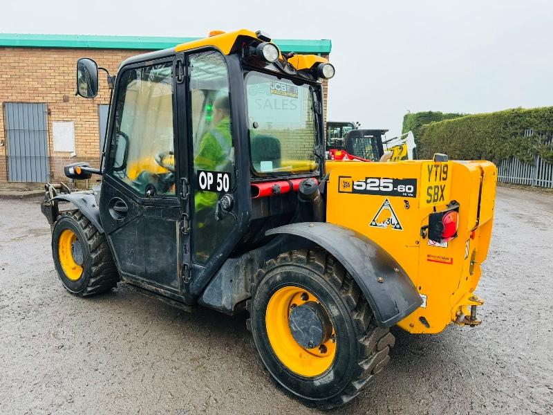 JCB 525-60 HI VIZ TURBO TELEHANDLER*YEAR 2019*C/W BUCKET & TINES*VIDEO*