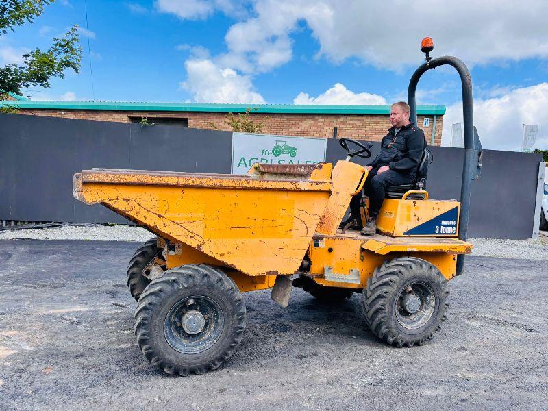 THWAITES MACH570 3 TONNE STRAIGHT TIP DUMPER*READING 1977 HOURS*VIDEO*
