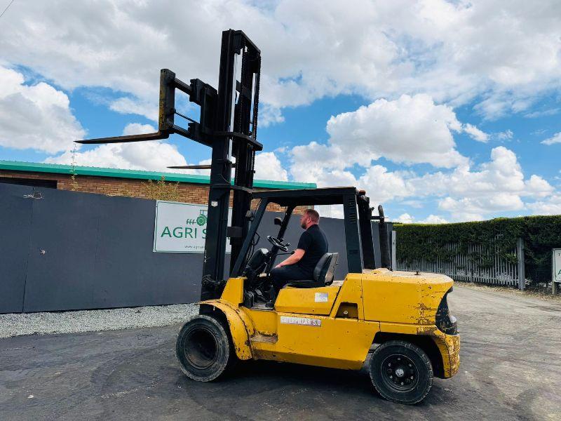 CAT DPK50-2 5 TONNE FORKLIFT*C/W FORK POSITIONER*VIDEO*