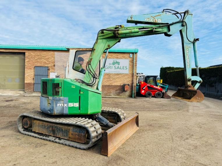 MITSUBISHI MX55 RUBBER TRACKED EXCAVATOR*C/W OFFSET BOOM*VIDEO*
