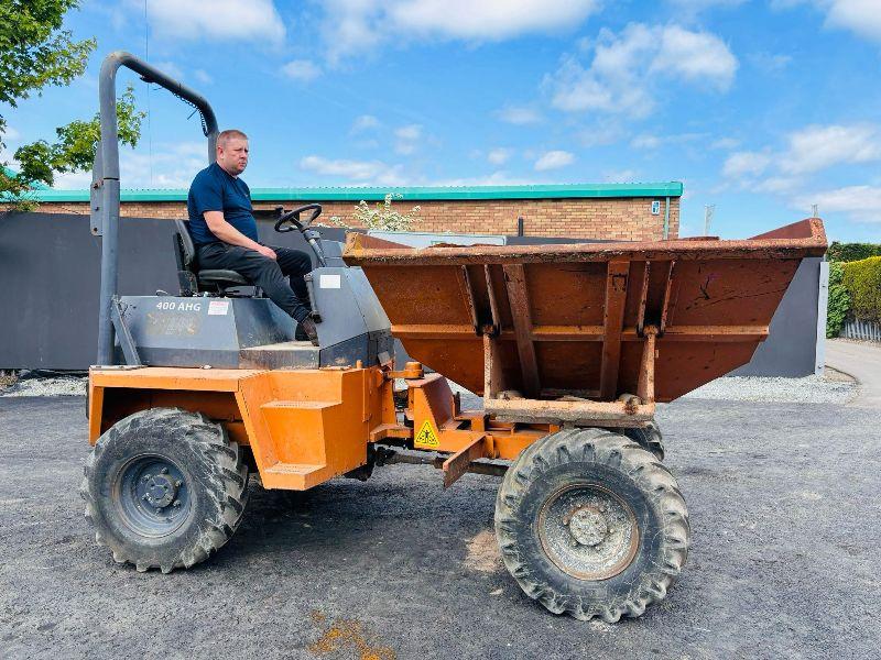 AUSA 400 AHG 4 TONNE SWIVLE TIP DUMPER *C/W ROLL BAR*VIDEO*