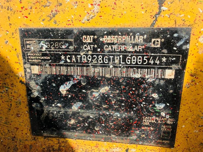 CATERPILLAR 928G LOADING SHOVEL*C/W BUCKET*VIDEO*
