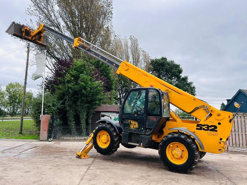 JCB 532-120 4WD TELEHANDLER *12 METERS, 7666 HOURS* C/W TINES & BUCKET *VIDEO*