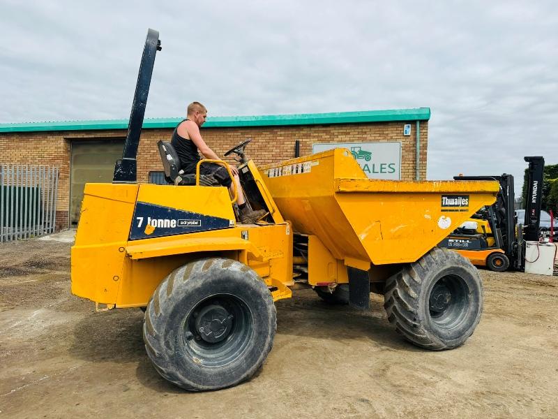 THWAITES 7 TONNE STRAIGHT TIP DUMPER*C/W PERKINS ENGINE*VIDEO*
