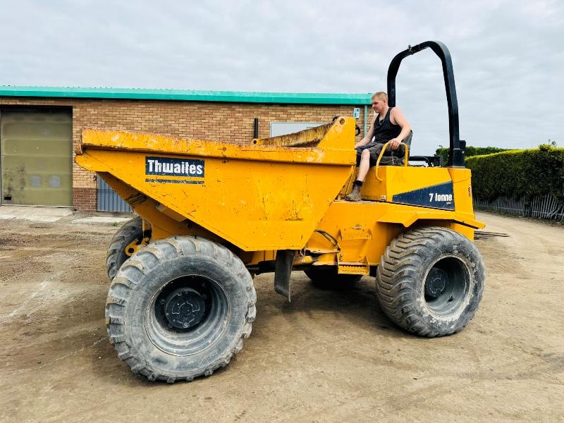 THWAITES 7 TONNE STRAIGHT TIP DUMPER*C/W PERKINS ENGINE*VIDEO*