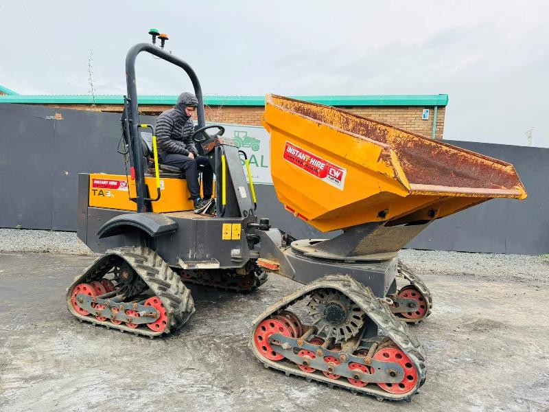 MECALAC TAS3 3 TONNE TRACKED SWIVLE SKIP DUMPER*2018*1053 HOURS*VIDEO*