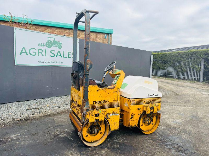 BENFORD TVH800L VIBRATING DRUM ROLLER*C/W SAFETY BAR*VIDEO*