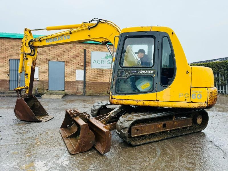 KOMATSU PC60 EXCAVATOR *C/W 2 BUCKETS*VIDEO*