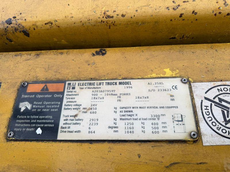 HYSTER A1.25XL ELECTRIC FORKLIFT*SPARES AND REPAIRS*VIDEO*