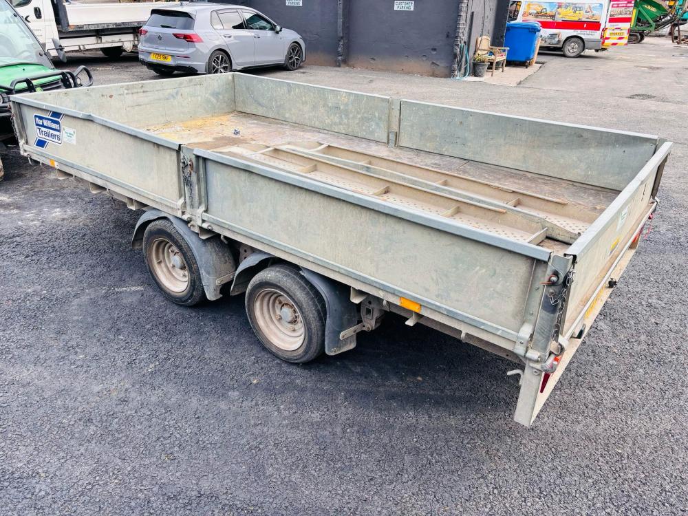 IFOR WILLIAMS 14FT 6 TWIN AXLE TRAILER *C/W SIDES AND RAMPS*YEAR 2020*VIDEO*