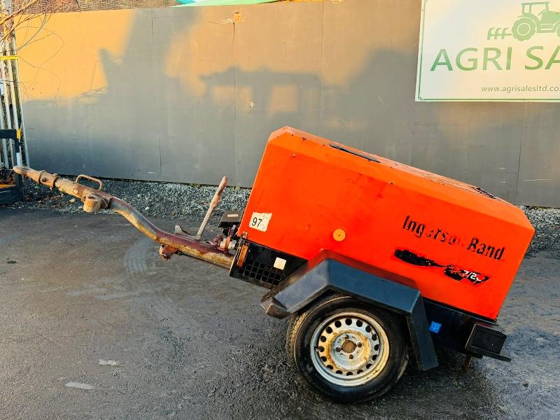 INGERSOL RAND AIR COMPRESSOR*C/W 3 CYLINDER KUBOTA ENGINE*VIDEO*