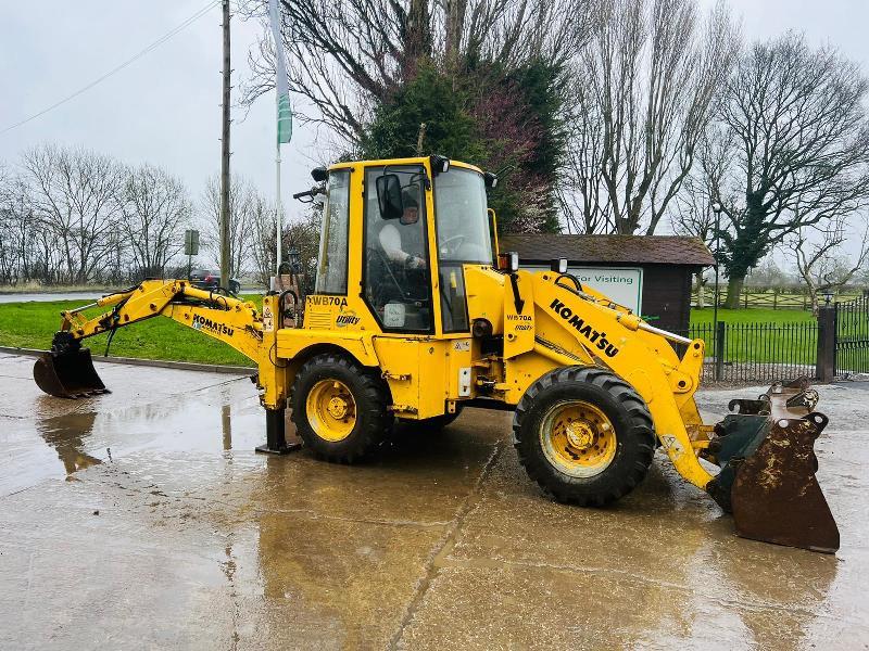 KOMATSU WB70A 4WD PIVOT STEER BACKHOE DIGGER C/W QUICK HITCH *VIDEO*