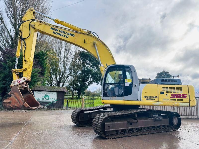 NEW HOLLAND KOBELCO E385 EXCAVATOR C/W ISUZU ENGINE & QUICK HITCH *VIDEO*