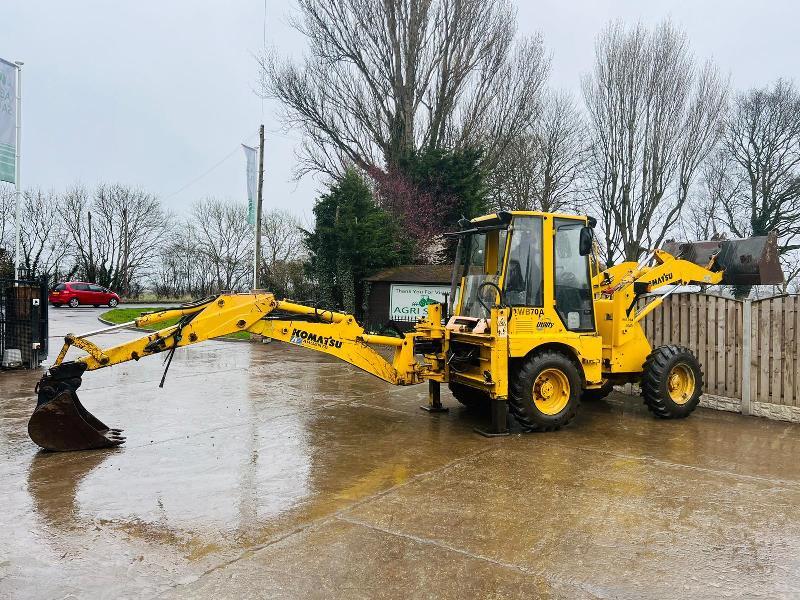 KOMATSU WB70A 4WD PIVOT STEER BACKHOE DIGGER C/W QUICK HITCH *VIDEO*