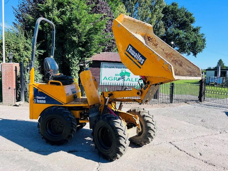 THWAITES 1 TON HIGH TIP DUMPER *YEAR 2019, ONLY 1112 HOURS* C/W ROLE BAR *VIDEO*