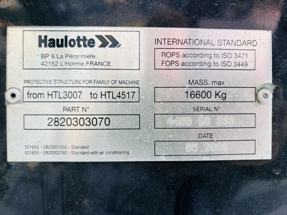 HAULOTTE 17M JACK LEG TELEHANDLER* 2129 HOURS*C/W BUCKET AND TINES*VIDEO*