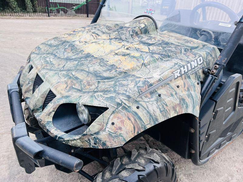YAMAHA RHINO 700 PETROL 4WD UTV *ROAD REGISTERED* C/W CAMO WRAP *VIDEO*