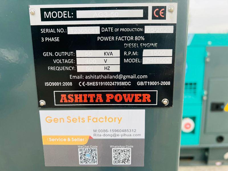 BRAND NEW ASHITA AG3-50 50KVA SILENT RUN GENERATOR *YEAR 2023, CHOICE OF 2*