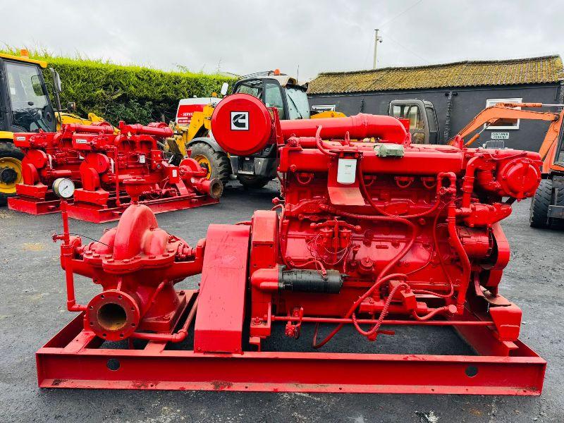 CUMMINGS N-855-F 6 INCH WATER PUMP *C/W 6 CYLINDER ENGINE*VIDEO*
