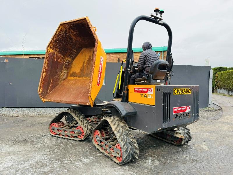 MECALAC TAS3 3 TONNE TRACKED SWIVLE SKIP DUMPER*2018*1053 HOURS*VIDEO*