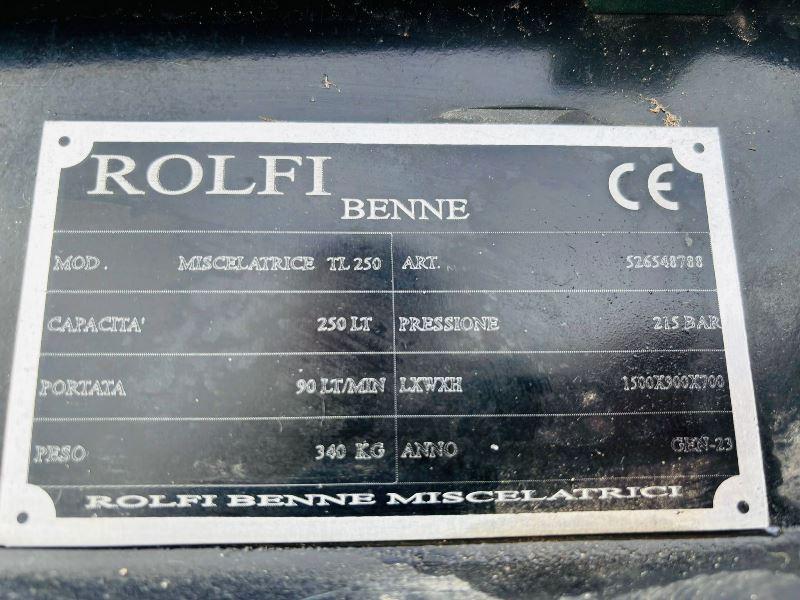 UNUSED ROLFI TL250 MIXING BUCKET TO SUIT SKID STEER *CHOICE OF TWO* VIDEO *