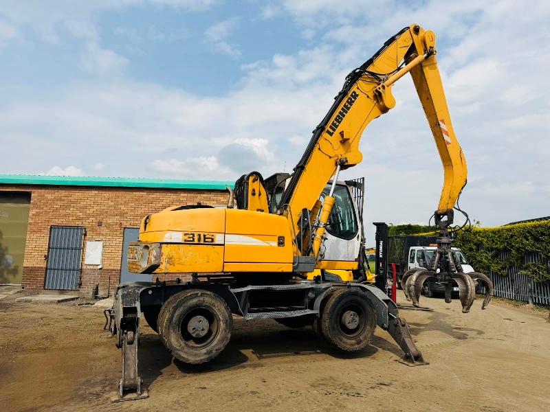 LIEBHERR 316 HRC SCRAP HANDLER*C/W ROTATING SCRAP GRAB*VIDEO*