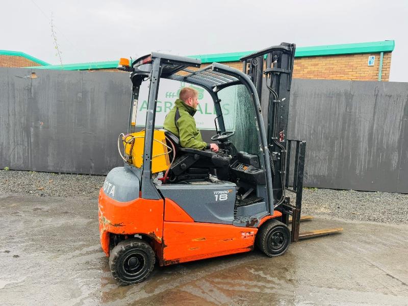 TOYOTA TRAIGO 48 18 ELECTRIC FORKLIFT*C/W SIDESHIFT*YEAR 2017*VIDEO*